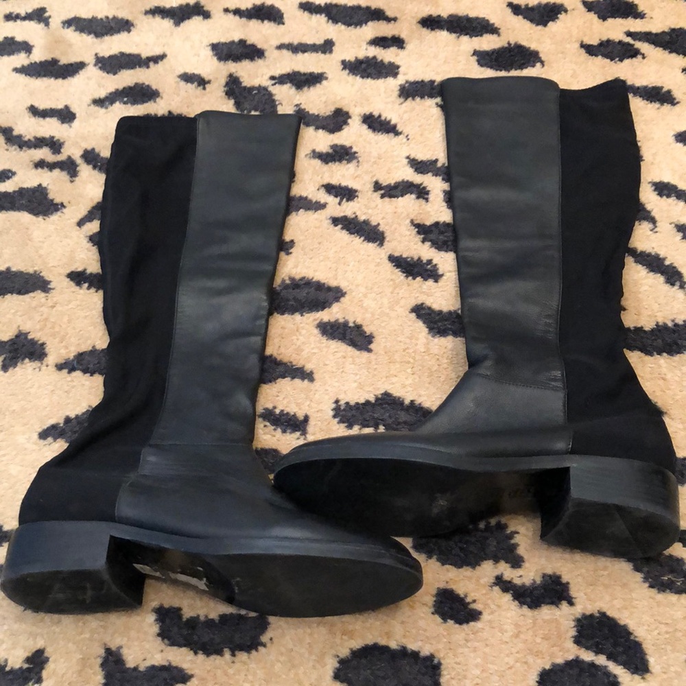 Saks Fifth Ave black leather boots